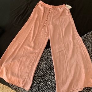 Silk plush flowy pants
